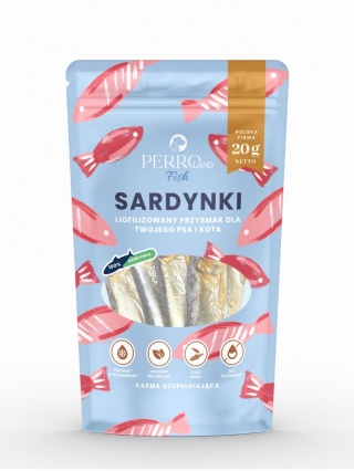 PERROland FISH Sardynki liofilizowane - przysmak dla psów i kotów 20 g