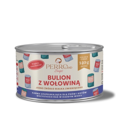 PERROland Soups - Bulion z wołowiną dla psa i kota 140g