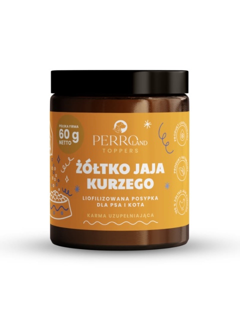 PERROland Toppers - liofilizowana posypka z żółtka jaja kurzego dla psa i kota 60 g