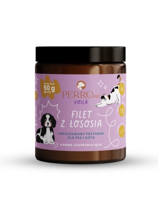 PERROland Voilà Filet z łososia - liofilizowany przysmak dla psa i kota 50 g