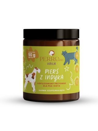 PERROland Voilà Pierś z indyka - liofilizowany przysmak dla psa i kota 50 g