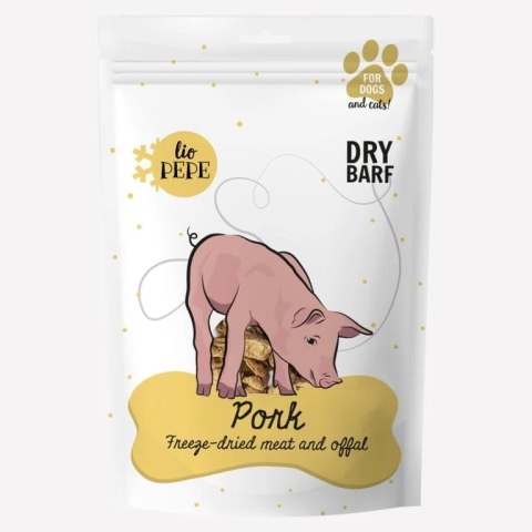 Paka Zwierzaka Lio PEPE Pork - liofilizowana polędwiczka wieprzowa dla psa i kota 60 g