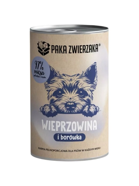 Paka Zwierzaka - karma mokra dla psa - Wieprzowina z borówką 400g