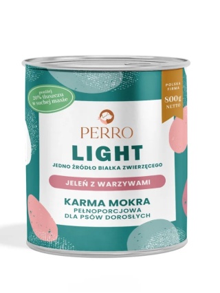 Perro Light – Jeleń z warzywami – monobiałkowa karma mokra dla psów dorosłych 800 g