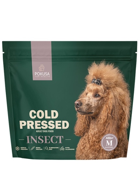 Pokusa Cold Pressed Adult Dog Food Insect Monoprotein Size M - karma tłoczona na zimno z insektów dla psa 3 kg