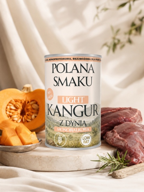 Polana Smaku LIGHT Kangur z dynią - mokra karma dla psa alergika 400 g