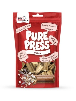 Syta Micha Pure Press Pork – smaczki tłoczone na zimno dla psa, wieprzowina 150 g