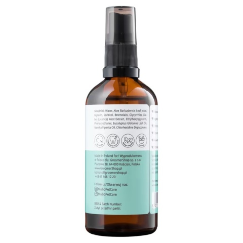 Mubo Chlorhexidine Dental Spray 100ml - naturalna pasta z chlorheksydyną dla psa, bez szczotkowania