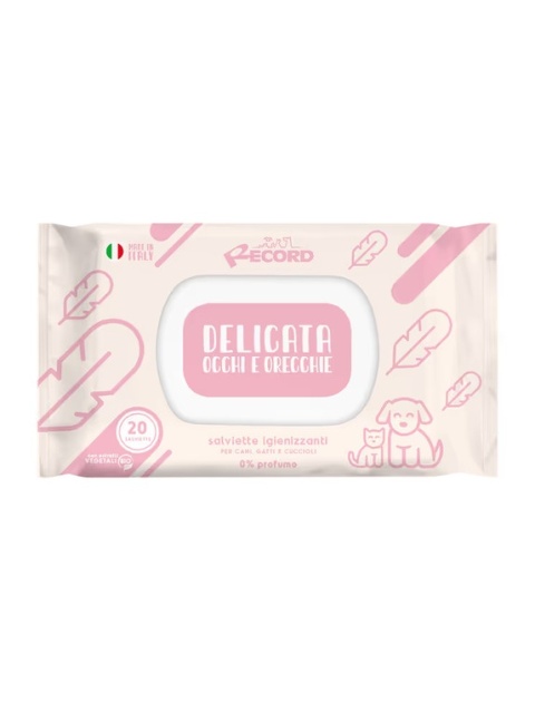 Record Salviette Delicata - delikatne chusteczki do oczu i uszu psa i kota 20 szt.