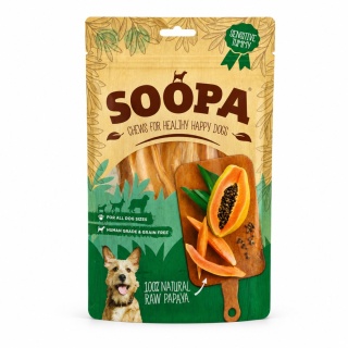 SOOPA Chews Papaya – Przysmaki z papai do żucia dla psów - 100 g