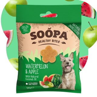 SOOPA Healthy Bites Watermelon & Apple – wege przysmaki dla psa z arbuzem i jabłkiem – 50g
