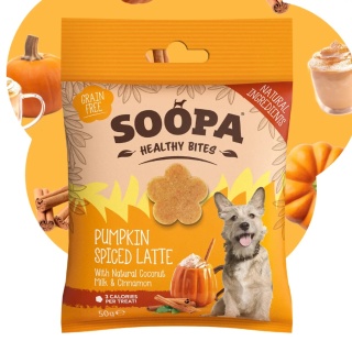 SOOPA Pumpkin Spiced Latte Healthy Bites - wege przysmaki dla psa - Pumpkin Spiced Latte - 50g