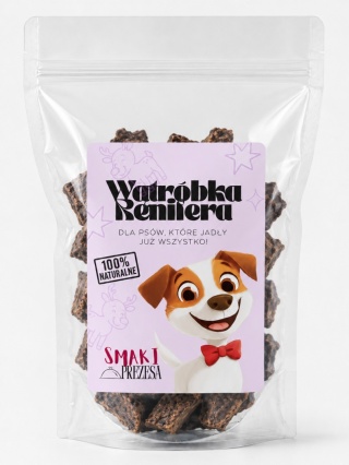 Smaki Prezesa- wątróbka renifera - przekąska dla psa alergia - 100g