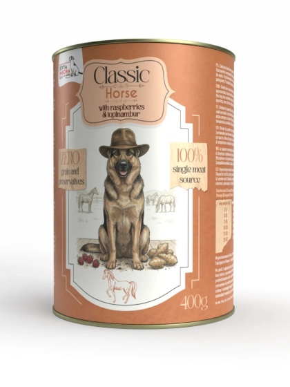 Syta Micha Classic Koń z malinami - karma mokra dla dorosłego psa 400 g