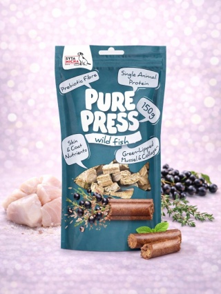 Syta Micha Pure Press Wild Fish – smaczki tłoczone na zimno dla psa, dzikie ryby 150 g
