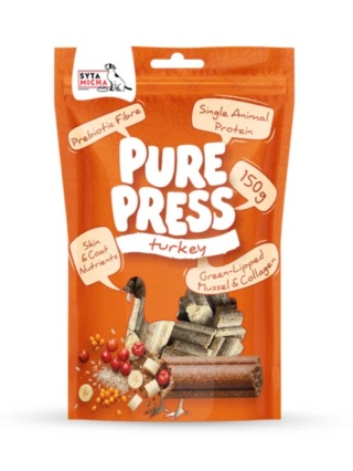 Syta Micha - Smaczki tłoczone na zimno dla psa Pure Press Turkey - indyk 150 g