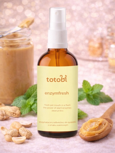 Totobi - Enzymatyczny odświeżacz do pyszczka dla psa i kota o smaku masła orzechowego, 100 ml