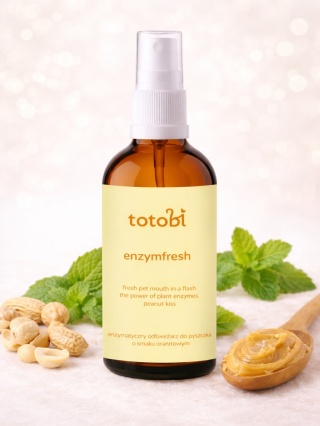 Totobi - Enzymatyczny odświeżacz do pyszczka dla psa i kota o smaku masła orzechowego, 100 ml