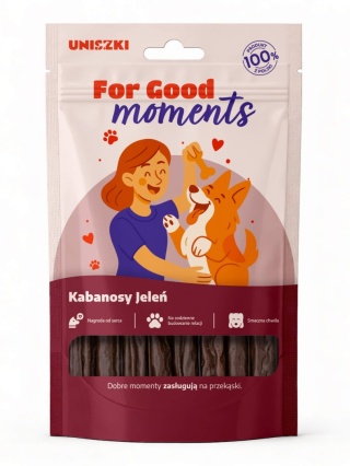 Uniszki For Good Moments Jeleń 70 g - kabanosy dla psa z jeleniem