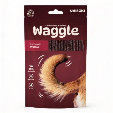 Uniszki Waggle Wołowe - miękkie kabanosy dla psa 60 g