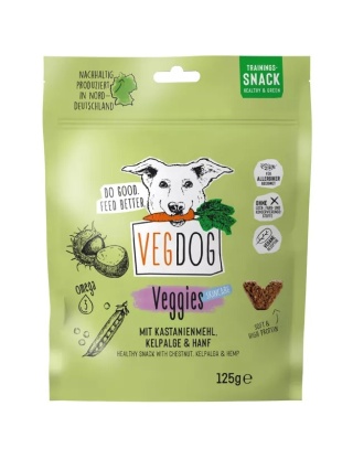 Vegdog VEGGIES Skin Care – wege smaczki treningowe dla psa na piękną skórę i sierść 125 g