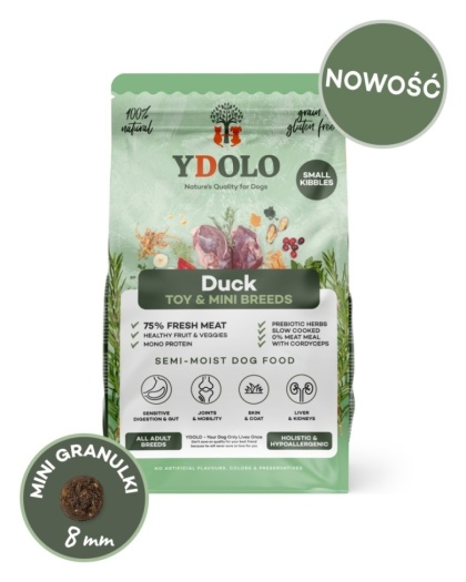 YDOLO MINI Duck - kaczka - półwilgotna karma dla małych psów 700 g