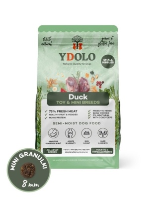 YDOLO MINI Duck - kaczka - półwilgotna karma dla małych psów 700 g