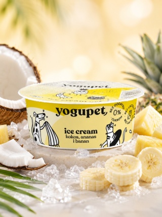 Yogupet LODY dla psa i kota - żółte owoce: ananas, kokos i banan 110 g