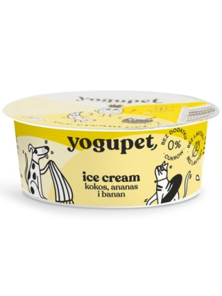 Yogupet LODY dla psa i kota - żółte owoce: ananas, kokos i banan 110 g