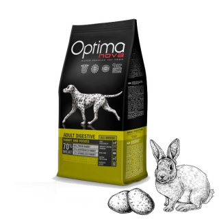 Optimanova Adult Digestive Rabbit & Potato 12 kg - karma bezglutenowa lekkostrawna dla dorosłych psów średnich i dużych ras