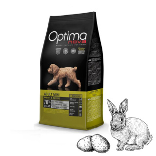 Optimanova Adult Mini Digestive Rabbit & Potato 0,8 kg - karma bezglutenowa lekkostrawna dla dorosłych psów małych ras