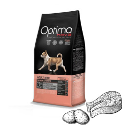 Optimanova Adult Mini Sensitive Salmon & Potato 2kg - karma bezglutenowa dla wrażliwych dorosłych psów małych ras