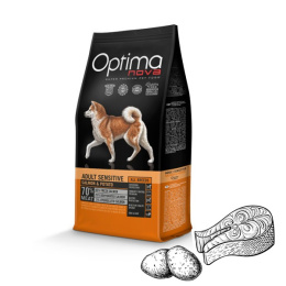 Optimanova Adult Sensitive Salmon & Potato 12 kg - karma bezglutenowa dla wrażliwych dorosłych psów średnich ras