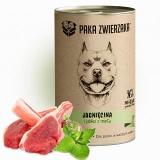 PAKA ZWIERZAKA karma mokra dla psa Jagnięcina i jabłko z miętą (400g)