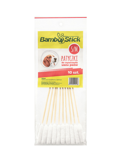 Patyczki do uszu psa BAMBOOSTICK® S/M 10 sztuk