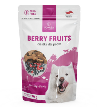 Pokusa Ciastka dla psa- Berry Fruits - owoce i zioła 70g