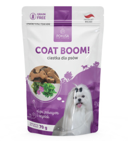 Pokusa Ciastka dla psa- Coat Boom! - piękna sierść i skóra 70g