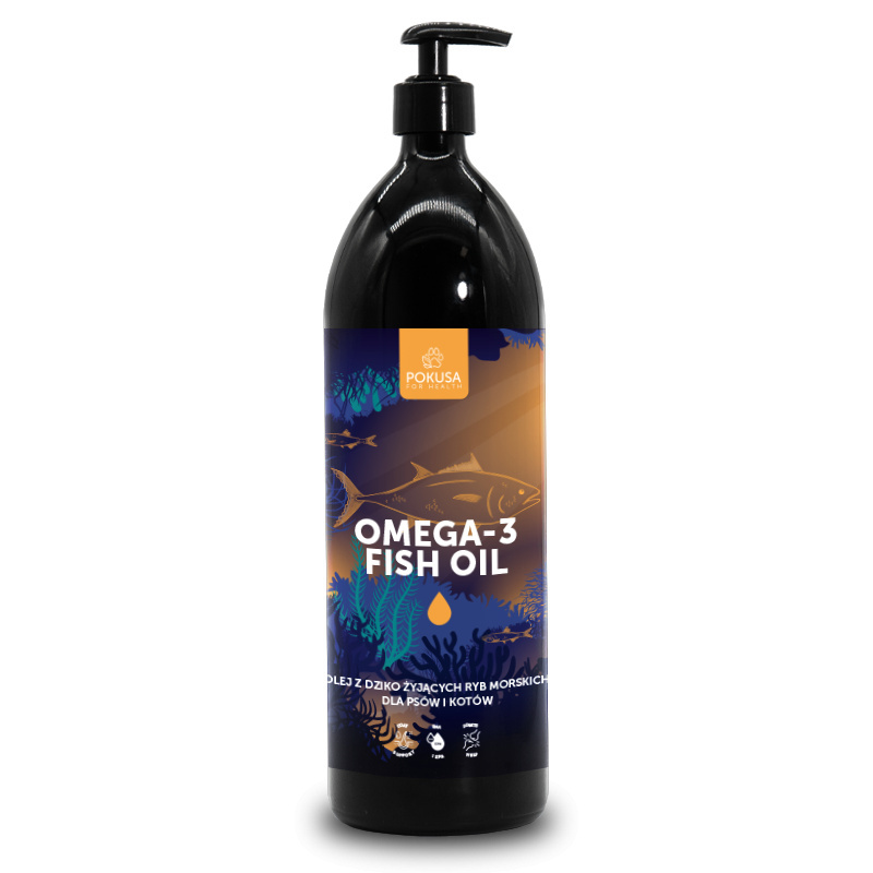 Pokusa Omega-3 Fish Oil - Olej z dziko żyjących ryb morskich 1000 ml