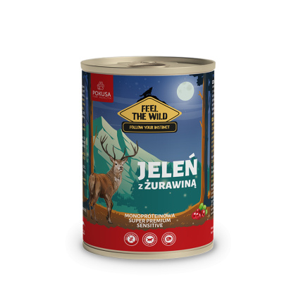 Pokusa karma mokra Feel The Wild - jeleń z żurawiną 400g