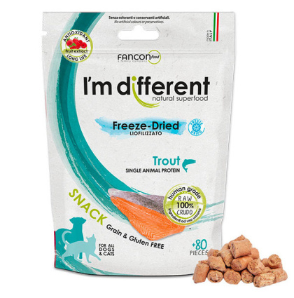 I`m different Trout Pstrąg Liofilizowane przysmaki dla psa 40g