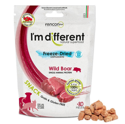 I`m different Wild Boar dzik Liofilizowane przysmaki dla psa 40g