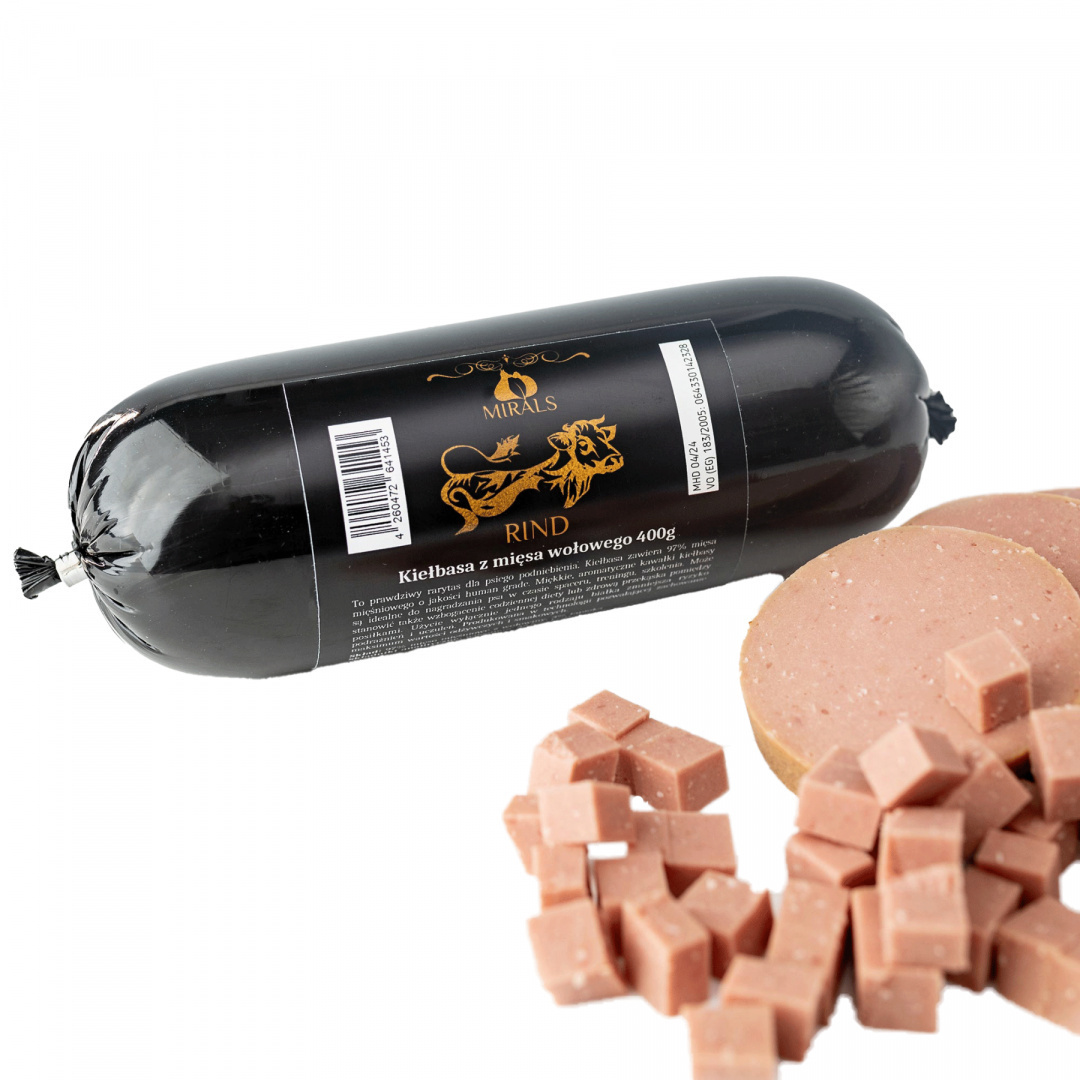 MIRALS Rind - kiełbasa treningowa z mięsa wołowego 400g MIRALS Rind - kiełbasa treningowa z mięsa wołowego 400g