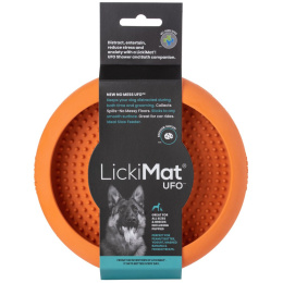 Mata Lickmat UFO dla psów pomarańczowa - z przyssawkami