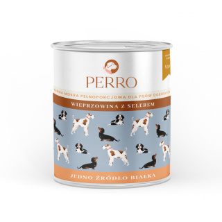 PERRO Karma mokra Wieprzowina z selerem - dla psów dorosłych - 850g