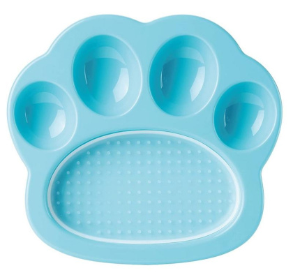 Pet Dream House PAW 2-in-1 MINI Lick Pad with Slow Feeder Plate – Miska spowalniająca 2w1 niebieska