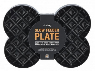 SLODOG Slow Feeder PLATE (duża kość - miska spowalniająca) czarna