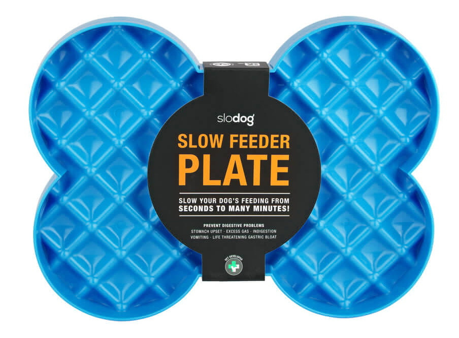 slow feeder plate niebieski