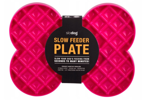 slow feeder plate różowy