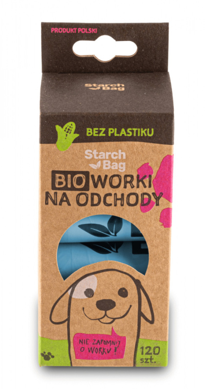 StarchBag – BIOworki na odchody – 120szt. – niebieskie