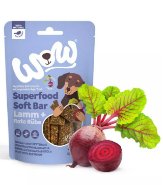 WOW Superfood Soft Bar Lamm - jagnięcina z buraczkami miękkie przysmaki dla psa (150g)